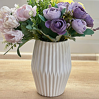 Цветочная ваза 18 см из белой керамики