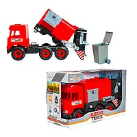 Мусоровоз игрушечный Middle truck красный Tigres 39488