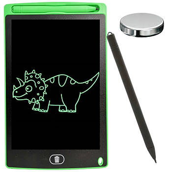 Дитяча дошка для малювання, LCD, 8,5", Dex, Зелена / Дитяча малювальна планшетка