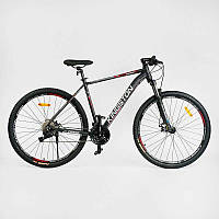 Велосипед спортивный Corso Kingston 29" рама алюминиевая 21", оборудование L-TWOO 27 KN-29125