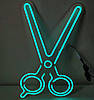 Неонова Led вивіска Ножиці 500х290 мм блакитна з блоком живлення та контролером, фото 9
