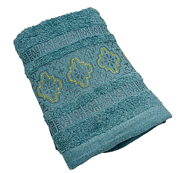 Рушники махрові для обличчя та тіла "Орнамент". Комплект з 2 (шт) - бірюзовий