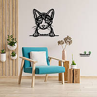 Панно Эгейская кошка 20x20 см - Картины и лофт декор из дерева на стену.
