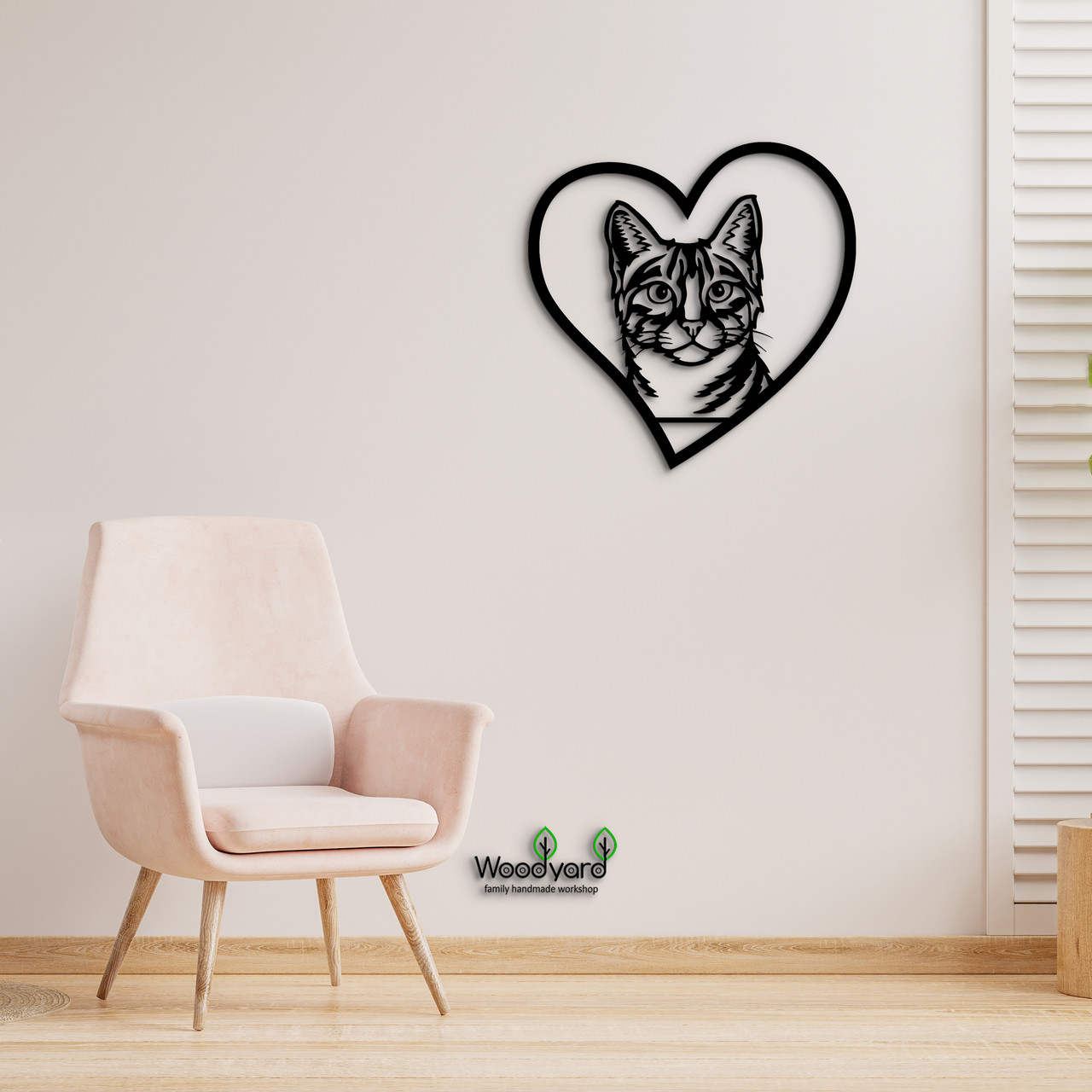 Панно Heart Єгипетська мау 20x20 см - Картини та лофт декор з дерева на стіну.