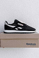 Кроссовки мужские Reebok Black черные повседневные рибок демисезонные спортивные легкие замшевые