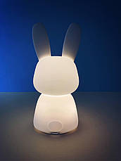 Дитячий силіконовий нічник світильник у вигляді зайчика Bunny LJC-154, білий, фото 3