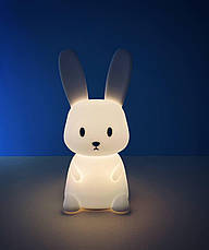 Дитячий силіконовий нічник світильник у вигляді зайчика Bunny LJC-154, білий, фото 2