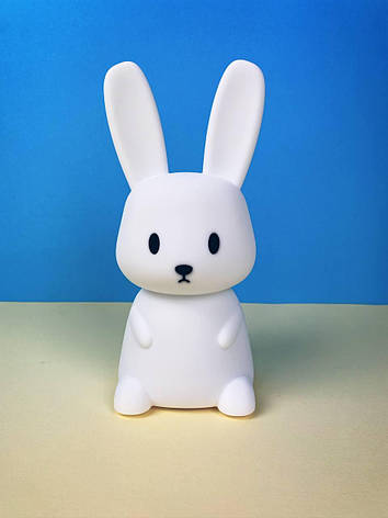 Дитячий силіконовий нічник світильник у вигляді зайчика Bunny LJC-154, білий, фото 1