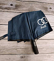 Качественный мужской зонт автоматический синего цвета