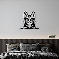 Панно Американская короткошерстная кошка 20x20 см - Картины и лофт декор из дерева на стену.