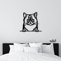 Панно Азиатская полудлинношерстная кошка 20x23 см - Картины и лофт декор из дерева на стену.