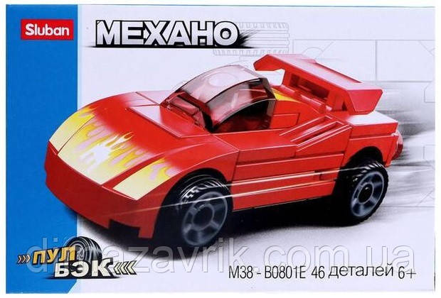 Конструктор Sluban B0801E "Інерційна машинка" 46 деталей, фото 1