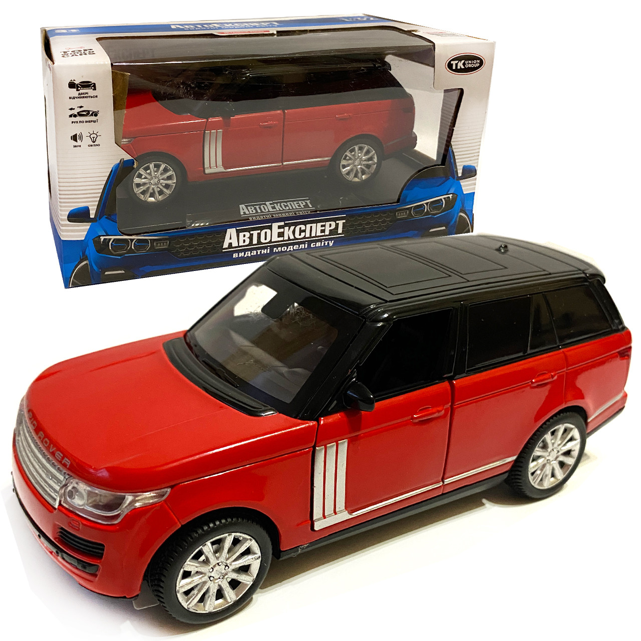 Машинка металева Rapid Land Rover «AutoExpert» рапід ленд ровер джип,червоний, звук, свет, інерц., відкр. двері, багаж, капот,, фото 1