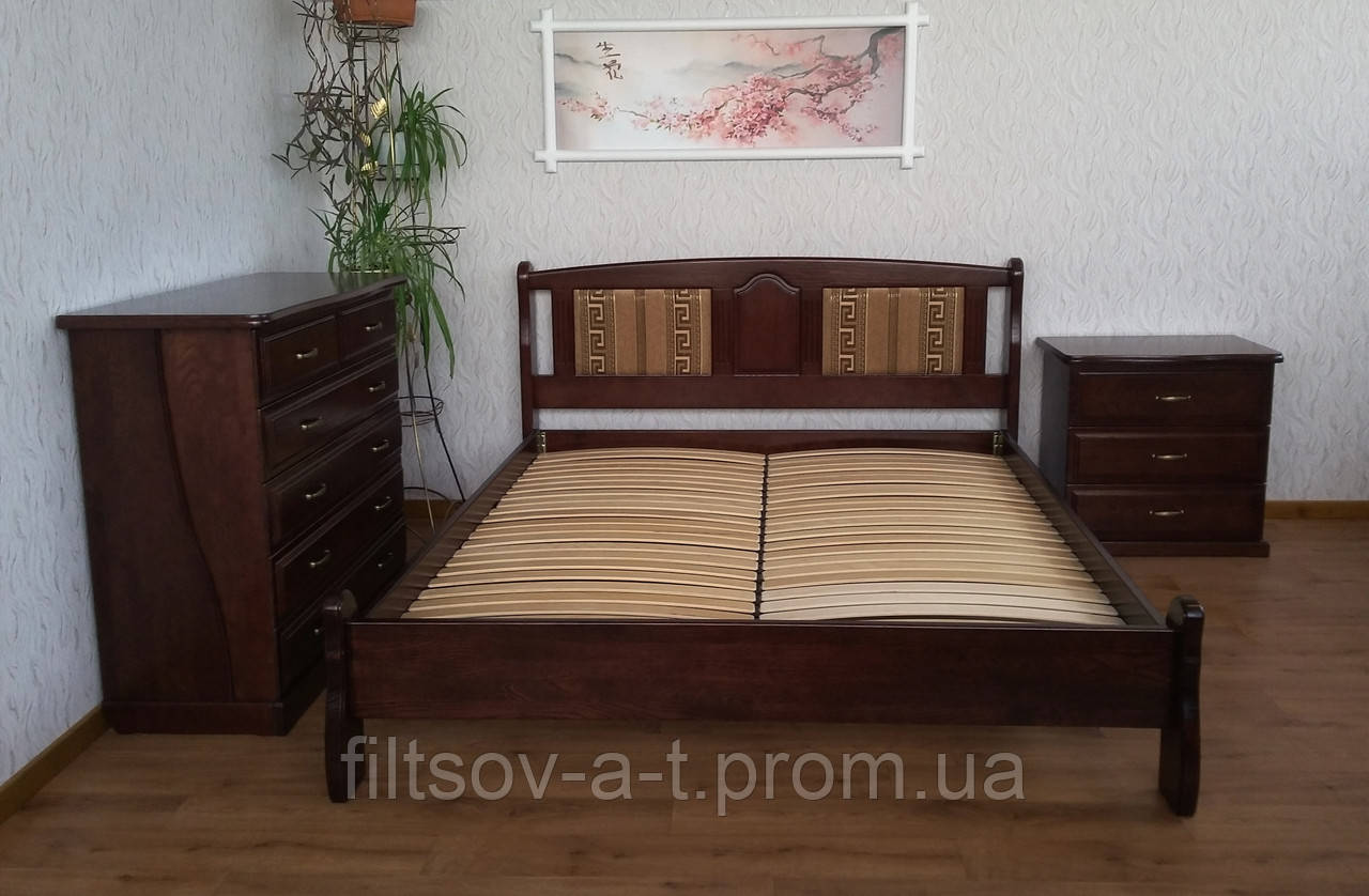 Спальный гарнитур из натурального дерева "Афина" (двуспальная кровать, 2 тумбочки) - фото 4 - id-p444289987