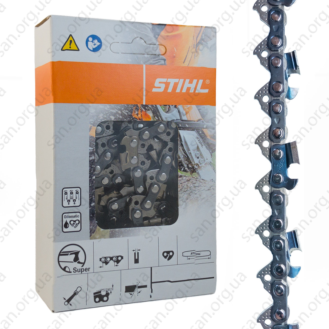 Ланцюг 78 ланок (39 зубів) Stihl/Штіль 25 RS Суперзуб крок 0,325; 1,5 мм. для Твердих Порід
