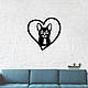 Панно Heart Lykoi 20x20 см - Картини та лофт декор з дерева на стіну., фото 7