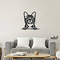 Панно Бенгальская кошка 20x20 см - Картины и лофт декор из дерева на стену.