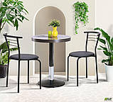 Обідній стілець Маркос АМФ хром ніжки кругле сидінн чорного кольору для кухні кафе, фото 8
