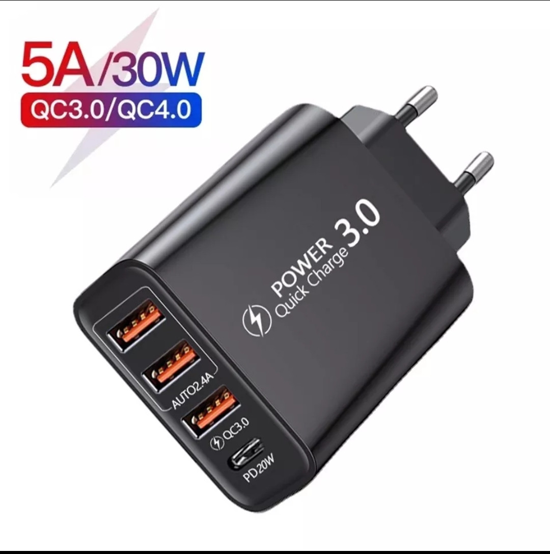Блок зарядки 5A/30W Quick Charge (швидка зарядка) USB, Type-C