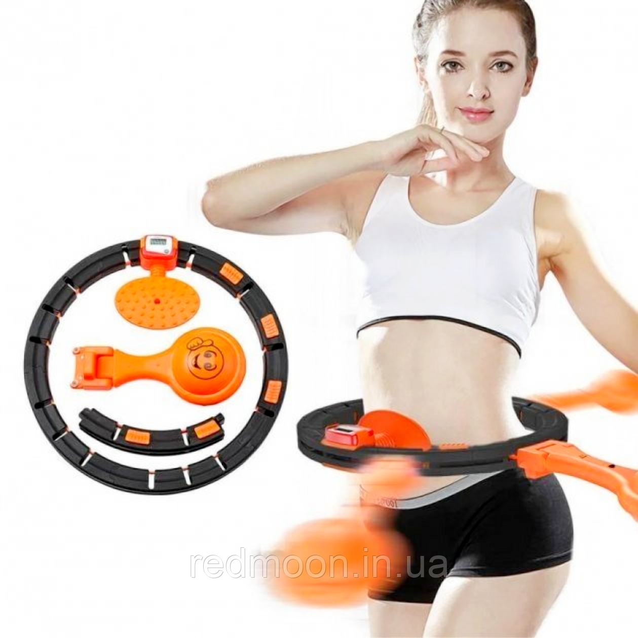 Розумний масажний обруч для схуднення живота і боків Intelligent Hula Hoop / Хулахуп з регульованою довжиною