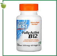 Активний вітамін B12, 1500 мкг, 60 вегетаріанських капсул, Doctor's Best, США