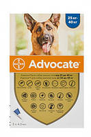 Капли на холку для собак Bayer «Advocate» (Адвокат) 25 - 40 кг, 1 пипетка (от внешних и внутренних паразитов)