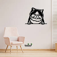 Панно Экзотическая короткошерстная кошка 20x25 см - Картины и лофт декор из дерева на стену.