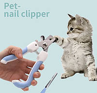 Кусачки для стрижки когтей у кошек и собак в комплекте с пилочкой - размер кус 14,5*6,5см, прорезиненная ручка