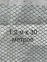 Сетка 1,2х30м садовая пластиковая рулонная, толщина 1,7 мм заборы и ограждения, ячейка ромб 20*20 мм