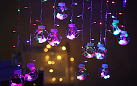 Новогодняя гирлянда "Дождик + Большие шарики" Color