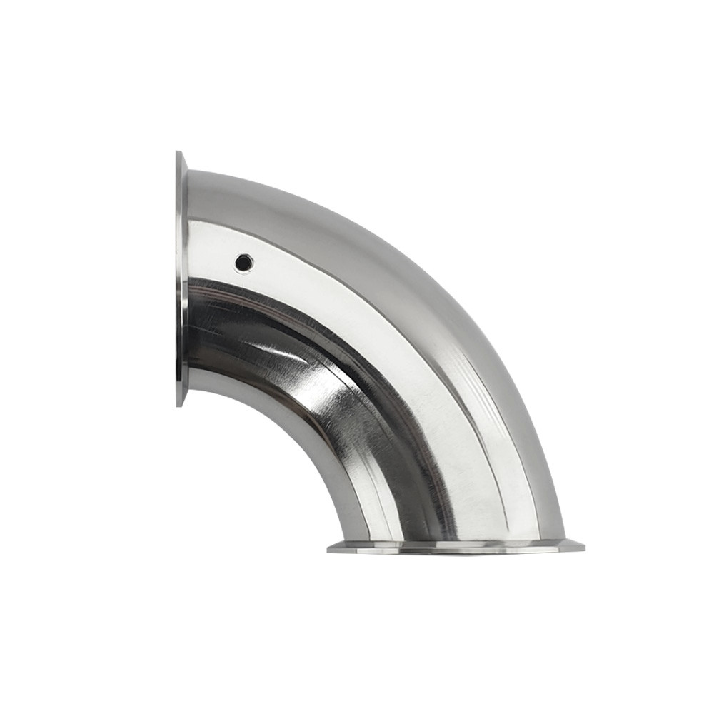 Кламповий відвід 4″ на 90 градусів з гільзою для термометра (герметична капсула 6 мм.), фото 1