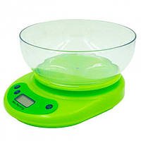 Весы для кухни электронные Rainberg RB 01 до 7 кг, весы для кухни, весы пластиковые платформа и чаша Зеленый