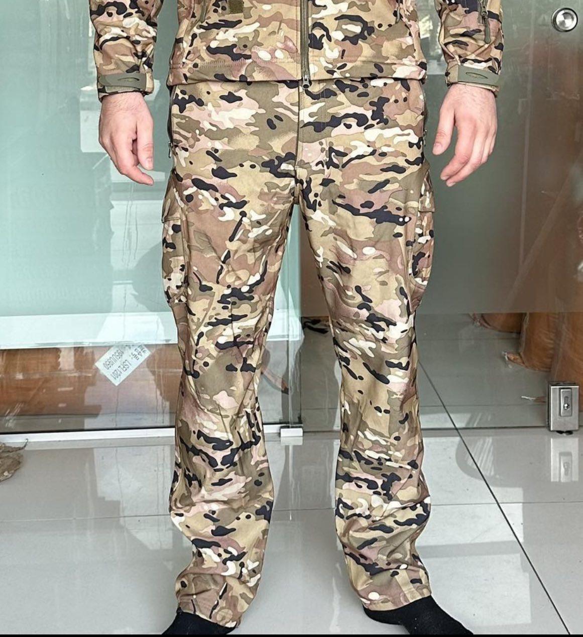 Тактично військовий комплект костюм Sofshell стійкість проти вітру та води на флісі мультикам форма мультикам - фото 6 - id-p1786414964