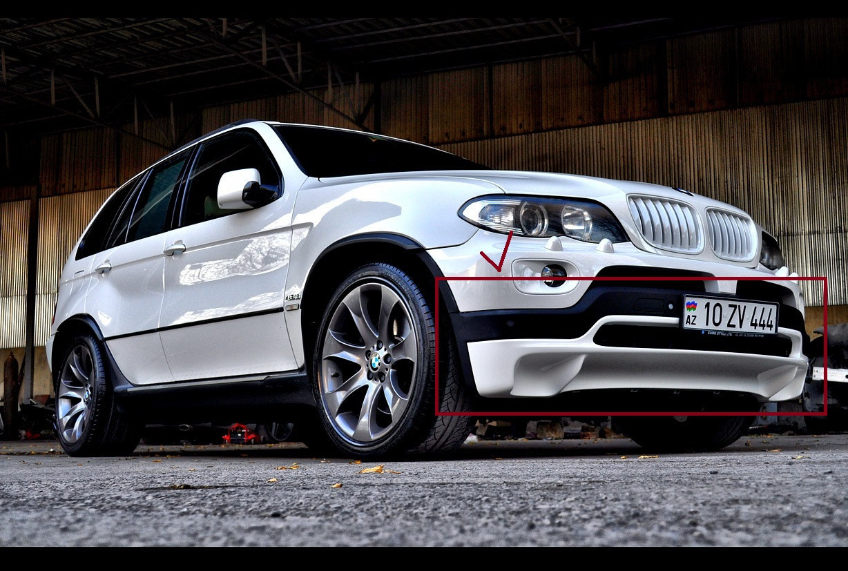 Накладка на передній бампер БМВ Е53 Х5, Губа передня BMW X5 E53