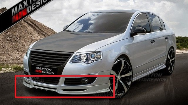 Накладка на передній бампер Volkswagen Passat B6, Губа Пасат Б6