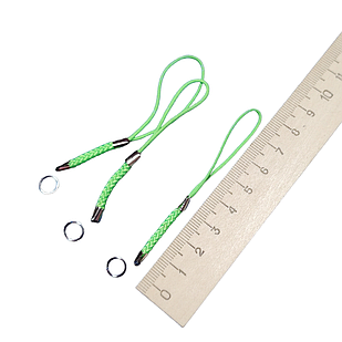 Шнур Нейлоновий із петлею, з Металом, Колір: Салатовий, 70~75х4мм, 5 шт./пач.