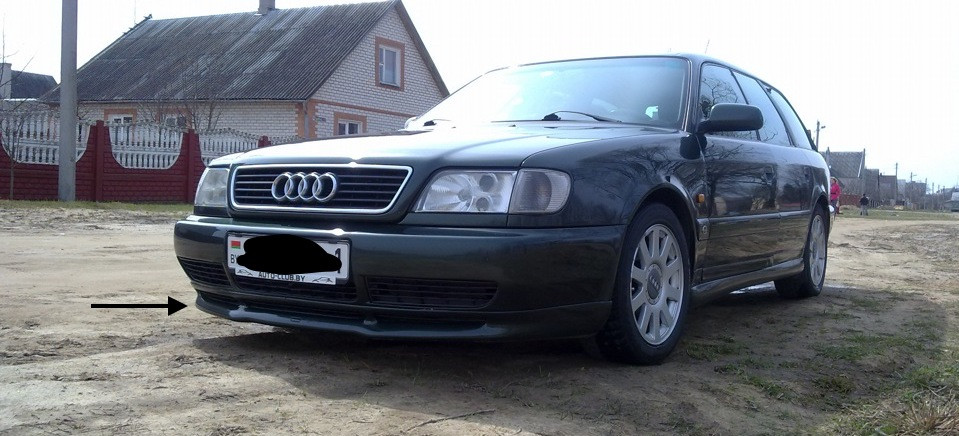 Накладка на передній бампер Audi 100 C4, Губа для Audi 100 Ц4