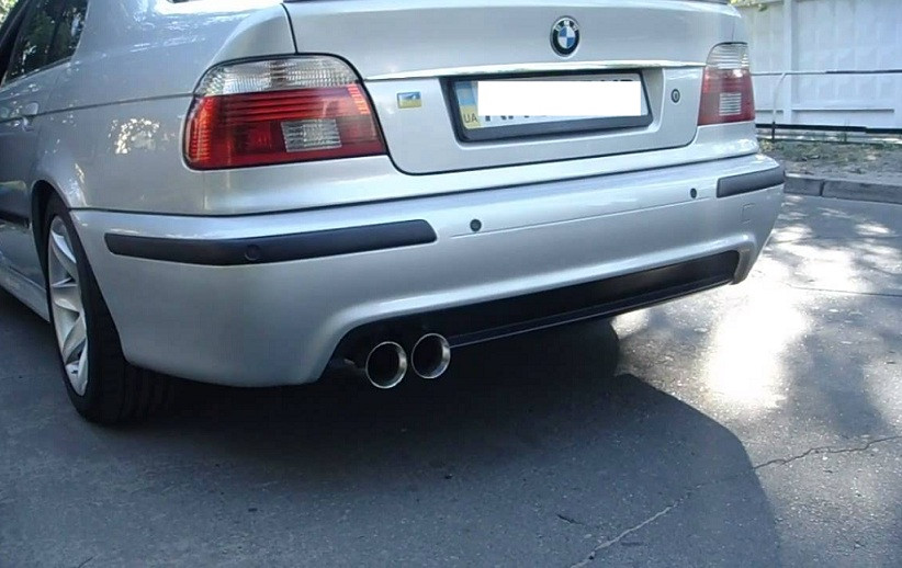 Дифузор на задній бампер BMW E39 М5/M-пакет, Губа задня під 1 трубу БМВ Е39