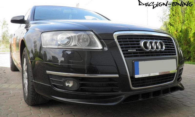 Накладка на передний бампер Audi A6 C6 S-Line, Губа Ауди А6 Ц6