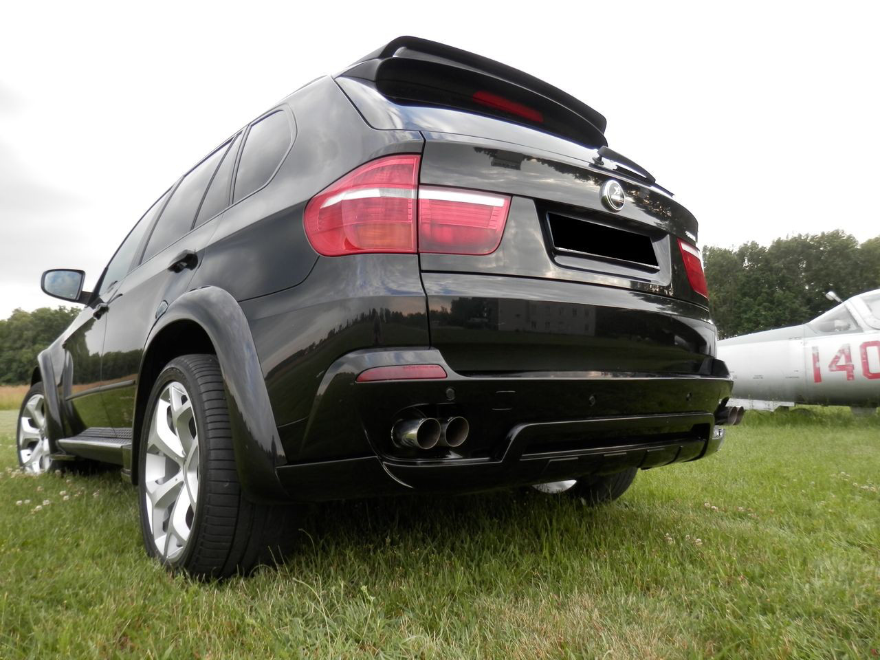 Накладка на задній бампер BMW X5 E70, Губа задня БМВ Х5 Е70