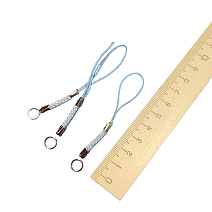 Шнур Нейлоновий із петлею, з Металом, Колір: Блакитний, 70~75х4мм, 5 шт./пач.