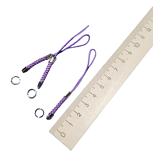 Шнур Нейлоновий із петлею, з Металом, Колір: Фіолетовий, 70~75х4мм, 5 шт./пач.