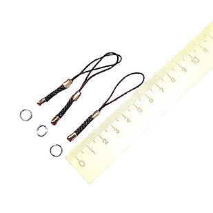 Шнур Нейлоновий із петлею, з Металом, Колір: Коричневий, 70~75х4мм, 5 шт./пач.