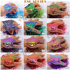 ГЛІТЕР СУХИЙ ГОЛОГРАФІЧНИЙ CHAMELEON CHUNKY GLITTER 30 ml, фото 3