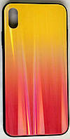 Силиконовый чехол "Стеклянный Shine Gradient" iPhone XS Max (Sunset red) # 5