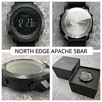 Мужские часы North Edge Apache 5BAR, цифровой компас, барометр, педометр, альтметр, термометр