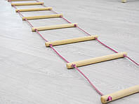 Дитяча мотузкова драбина дерев'яна підвісна 130 х 30 см з екологічних матеріалів
