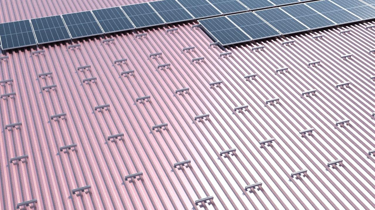 Система кріплень для ФЕМ. Скатна покрівля (профнастил, сендвіч-панелі)