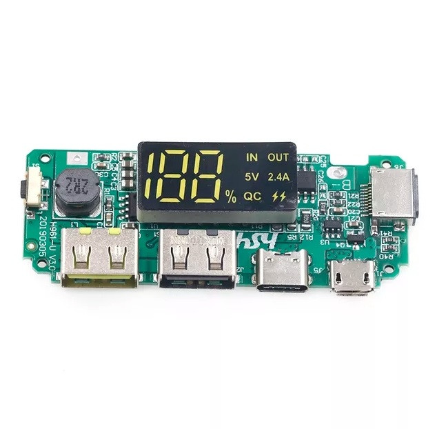 Плата контролер H961-U для POWERBANK V6.0 з LED-дисплеєм 5 В 2,4 А, фото 1