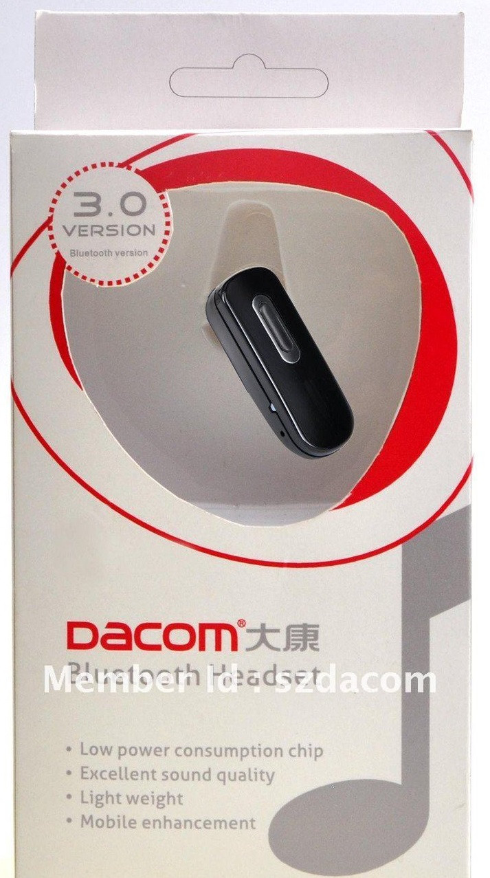 Bluetooth (блютуз) гарнитура Dacom B66. Діапазон — 10 метрів. Акумуляторна зарядка від USB.
